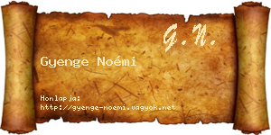 Gyenge Noémi névjegykártya